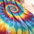 thumbnail image 3 of Colorful Tie Dye Mandala Pattern Blanket,Comfortable Soft Flannel Throw Blanket,All Season,Warm Lightweight Blankets for Sofa Bed Couch Living Room Chair,40"x50", 3 of 4