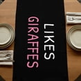 thumbnail image 5 of Giraffes Flowers Table Runner, A Girl Who Likes Giraffes Elegant Animals Black Cotton Linen Table Runners 90 Inches Long, Dresser Scarf Runner for Dining/Coffee/Kitchen/Hallway Tables 13''x90'', 5 of 9
