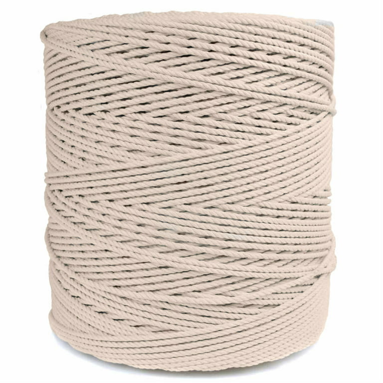 Golberg 100% Natural Cotton Rope - 5/32, 3/16, 7/32, 1/4, 5/16, 3/8, 1/2,  5/8, 3/4, 1, 1-1/4, and 1-1/2 Inch Diameters - Twisted White Cotton Rope -  Several Lengths to Choose From 
