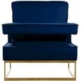 thumbnail image 5 of Meridian Furniture Noah Navy Velvet Accent Chair with Gold Iron Base, 5 of 7