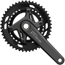 Shimano CUES FC-U6030-2 Crankset - 165mm, 9/10-Speed, 50/34t, Asymmetric 110 BCD, Black