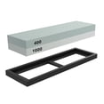 thumbnail image 3 of Whetstone, 2-IN-1 Sharpening Stone 400/1000 Grit Waterstones, Knife Sharpener Rubber Stone Included, 3 of 4