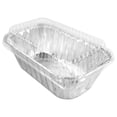 thumbnail image 5 of Drevy Disposable 1 lb. Aluminum Mini Loaf Pans with Clear Low Dome Lids (Pack of 100 Sets), 5 of 8