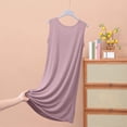 thumbnail image 3 of Oksale Mid Length Nightgown for Women Trendy Pleated Front Sleep Shirt Sleeveless Night Gown Soft Loose Fit Pajama Dress Solid Color Sleepwear Khaki XXXXL, 3 of 7