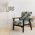 thumbnail image 2 of Designart "Floral Escape In Blues I" Chaise d'Appoint Rembourrée Florale Bleue - Fauteuil de Cottage pour Chambre, 2 of 7