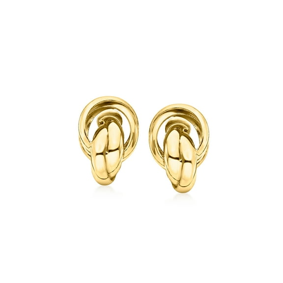 Ross-Simons Italian 18kt Gold Over Sterling Knot Clip-On Earrings, Women's, Adult