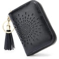 thumbnail image 1 of 1-Piece Anti-Theft Credit Card Wallet — Zippered Card Holder, Keychain, and Mini Wallet.,BLACK, 1 of 6