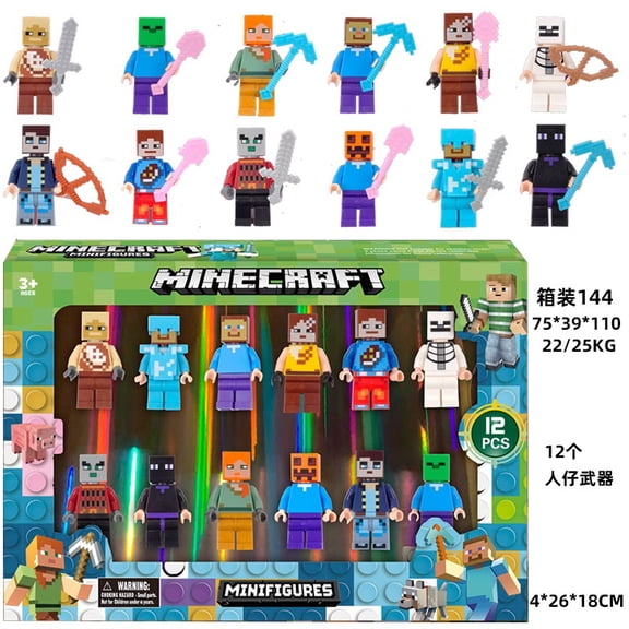 Action Collection - Minecraft building block Minifigure Sets, Perfect Birthday and Holiday Gifts