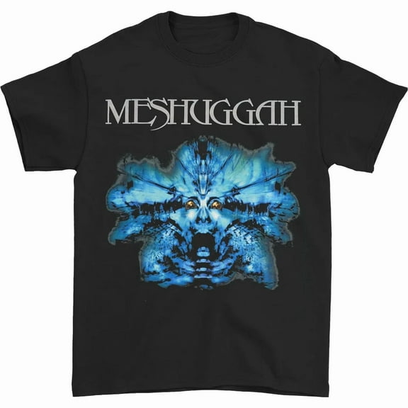 RARE Meshuggah Band Nothing Blue Heavy Cotton Black Full Size T Shirt