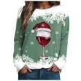 thumbnail image 3 of Futezty Sweaters for Women Christmas Graphic Oversized Sweatshirts Fleece Funny Pullover Party Holiday Tops with Bows, 3 of 9