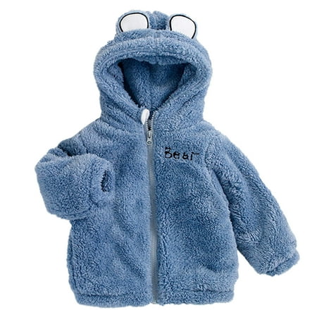 

ZHUASHUM Kids Toddler Baby Girls Boys Winter Warm Thick Cotton Long Sleeve Bear Ear Hooded Clothes Coat Jacket