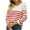 Red, variant on hoksml Sweaters for Women Fashion Crew Neck Loose Splicing Striped Printed Womens Sweaters Long Sleeve Pullover Sweater Tops on Clearance