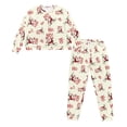 thumbnail image 2 of DISNIMO Santa Claus Ho Print Womens 2 Piece Pajama Sets Christmas Long Sleeve Sleepwear Crew Neck Pullover Top with Long Pants Loose Fits Nightwear with Pockets, M, 2 of 7