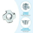 thumbnail image 3 of 3/8" x 1/2" T-Nuts, 50 Pcs 4 Pronged Tee Nuts Threaded Inserts for Wood Working Rock Climbing Holds Furniture Cabinetry, Blue, 3 of 7