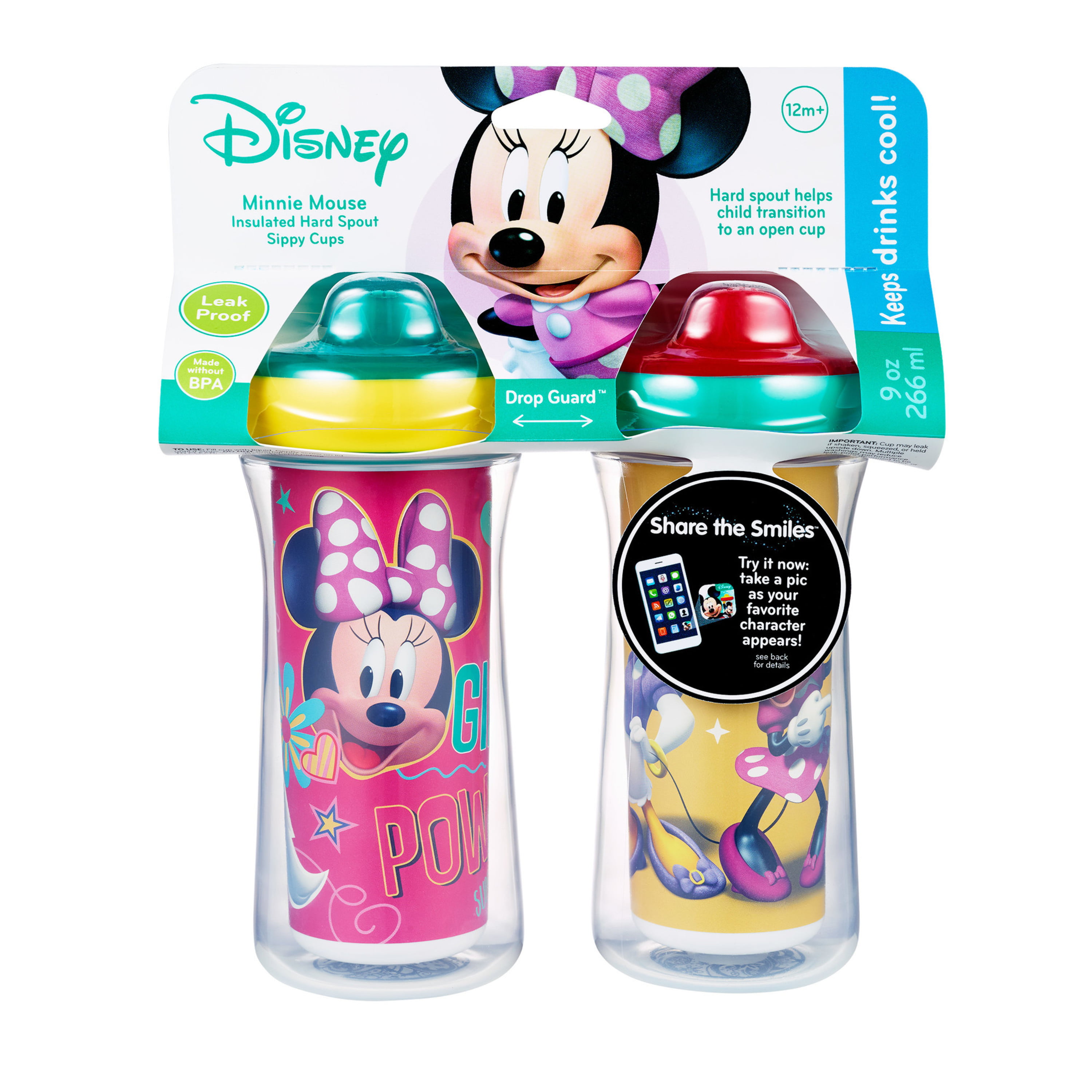 Disney Minnie Mouse Training Sippy Cup w/ Handles Toddlers, BPA Free FD51378