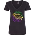 thumbnail image 3 of Inktastic Laissez Les Bon Temps Rouler Mardi Gras Women's V-Neck T-Shirt, 3 of 5