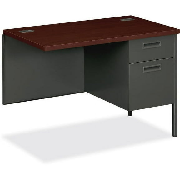 HON Metro Classic Right Return, 42"W - 2-Drawer 42" x 24" x 29.5" - 2 x Box Drawer(s), File Drawer(s) - Single Pedestal on Right Side - Material: Steel - Finish: Charcoal, Laminate, Mahogany