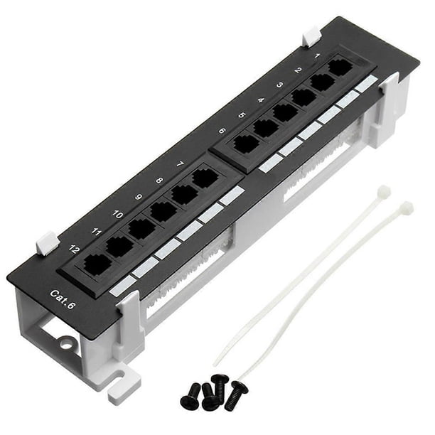 Network Tool Kit 12 Port CAT6 Patch Panel RJ45 Networking Wall Mount ...
