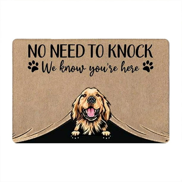 iOPQO Carpet No Knocking Required Dog Knows You'Re Here Personalized