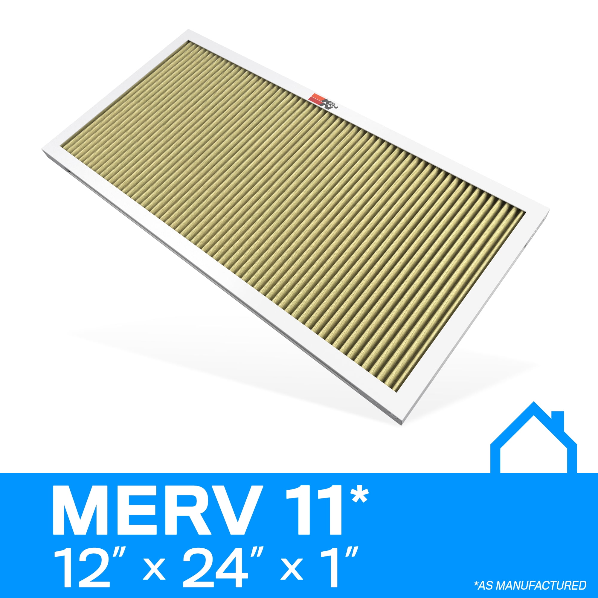 12x24x1 MERV 13 High Efficiency Pleated Home Air Filter ALLERGY RELIEF 12 Pack 