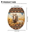 thumbnail image 6 of ZUXONGSY Aztec Ethnic Horse Toilet Lid Dust Cover Protective Toilet Cover with Elastic Bottom Sunflower Decorative Toilet Seat Covers Keep Dust Stain Off Washroom Decor, 6 of 6