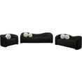 thumbnail image 5 of Meridian Furniture Kali Black Faux Shearling Teddy Fabric Sofa, 5 of 15