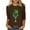 Beige1, variant on Annhoo St Patricks Day 3/4 Sleeve Tops for Women Loose Block Color Shamrock Graphic Shirts Spring Summer Blouse