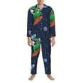 thumbnail image 4 of Kll Dinosaur Astronaut Sleepwear Mens Flannel Pajamas,Long Cotton Pj Set, 4 of 9