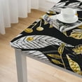 thumbnail image 4 of HAOXIT Fall Tablecloths Thanksgiving Table Cloth Gold Yellow Black Waterproof Polyester Fabric Table Cover Decor for Square/Rectangle Table,Home Dining,Outdoor,Party 52*52, 4 of 7