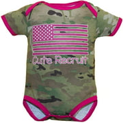 TC Tiny Trooper Baby Girls Cute Recruit Bodysuit Multicam Camo  Pink