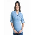 thumbnail image 1 of Blusa Maternidad Mezclilla Cómoda Ropa Embarazo Blusa Mujer Casual Manga Ajustable Bolsas Color Azul Claro, 1 of 4