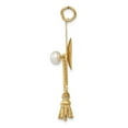 thumbnail image 2 of 14k Yellow Gold Graduation Cap with FW Cultured Pearl Charm Pendant, 2 of 4