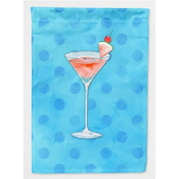 Summer Martini Blue Polkadot Flag Canvas, House Size