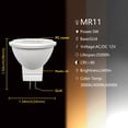thumbnail image 4 of Mini MR11 bombilla LED, lámpara de luz cálida para decoración del hogar, lámpara halógena de reemplazo, 12V, 3W, COB, Gu4, 3000K, 4000K, 6000K, 4 of 4