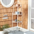 thumbnail image 2 of SAFAVIEH Abarrane Outdoor Wrought Iron 4 Tier Corner Shelf, Antique White, 2 of 11