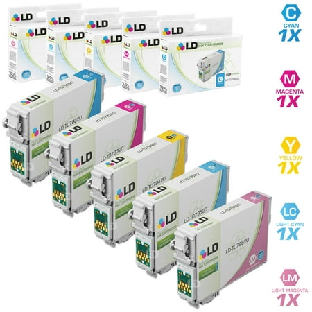 LD Remanufactured Replacement for Epson T079 Set of 5 HY Cartridges: 1 T079220  1 T079320  1 T079420  1 T079520  and 1 T079620 for use in the Artisan 1430 & Stylus Photo 1400 s Save even more with our set of 5 remanufactured high yield cartridges. This set includes 1 T079220 Cyan  1 T079320 Magenta  1 T079420 Yellow  1 T079520 Light Cyan  and 1 T079620 Light Magenta high yield cartridges. Why pay twice as much for brand name OEM Epson T0791 printer cartridge when our remanufactured printer supplies deliver excellent quality results for a fraction of the price? Our remanufactured brand replacement cartridge for Epson printers are backed by our 100% Satisfaction and Lifetime Guarantee. So stock up now and save even more! For use in the following Epson Artisan and Stylus Photo Printers: 1430  1400. We are the exclusive reseller of LD Products brand of high quality printing supplies on Walmart.