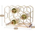 thumbnail image 3 of 14 Bottle Countertop Wine Rack - Freestanding Modern Gold Metal Wine Rack - Tabletop Wine Holder Stand for Cabinet, Pantry, Wine Bottle Storage, 3 of 16