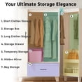 thumbnail image 6 of IRONCK 67" Tall Wardrobe Closet with Mirror & Drawer, White Wooden Bedroom Armoire Cabinet with Side Shelves and Hooks, 6 of 12