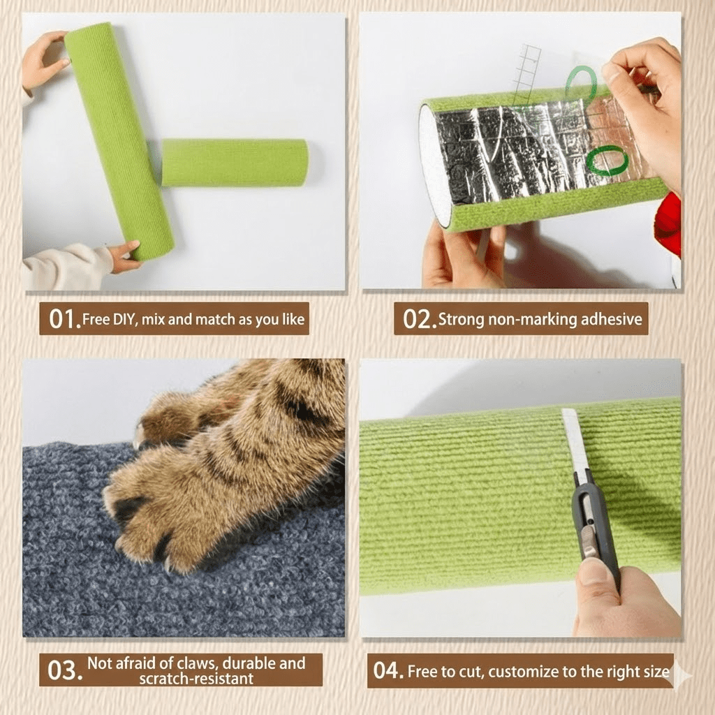 Premium 20" Cat Scratching Post | Wall-Mounted Ladder with DIY Install. Heavy-Duty Sisal, Holds 17 lbs. Saves Room Space.