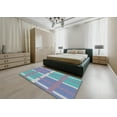 thumbnail image 4 of Ahgly Tapis d'Intérieur Carré à Motifs Bleu Ciel, 3 Pieds Carré, 4 of 6