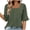 Army Green, variant on Women's Casual Polka Dot Square Neck Lace Trim Short Sleeve Blouse Top, Gray L