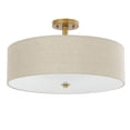 thumbnail image 5 of SAFAVIEH Jolana 20 in. Modern 3-Light Gold Painting Iron Mount Light with Cotton Shade, 5 of 8