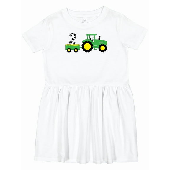 Inktastic Second Birthday Tractor Girls Toddler Dress