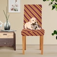 thumbnail image 4 of Yayeee 4 Pack Dining Chair Covers Stretch Parson Chairs Slipcovers Seat Protector, Red Stripes Pattern, 4 of 6
