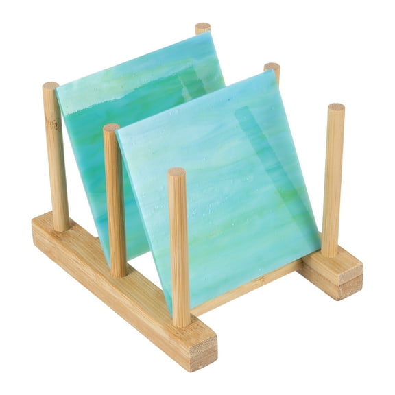 Uxcell 4 x 4" Stained Glass Sheets 2 Sheets Transparent Art Glass Blue