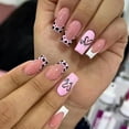 thumbnail image 4 of Uñas postizas de mariposa y hada de longitud media, multicolor, acrílicas, con pegamento, efecto hielo, florales, para fiesta y uso diario, regalo, 4 of 4