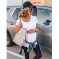 thumbnail image 2 of Camiseta de maternidad Beauty, talla grande, clásica, cuello redondo, blanca XL, 2 of 6