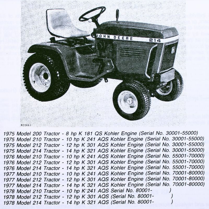 Image of John Deere 210 Garden Tractor with Operator
