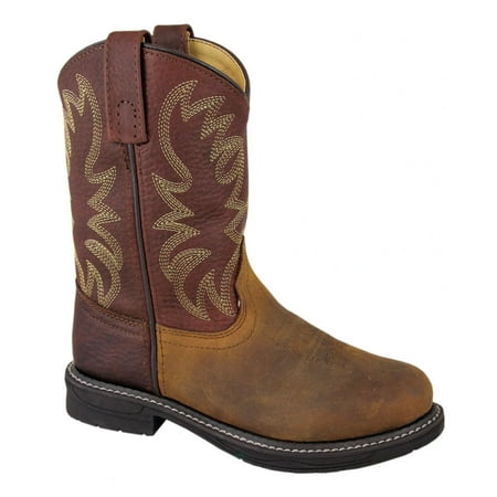

SMOKY MOUNTAIN BOOTS Kids Buffalo Western Boots Color: Brown Oil Distress/Brown Size: 10 Width: R (2470C-10R)