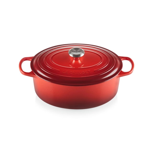 Le Creuset - Cacerola ovalada de hierro fundido esmaltado, 31 cm, 6,75 qt, color cereza